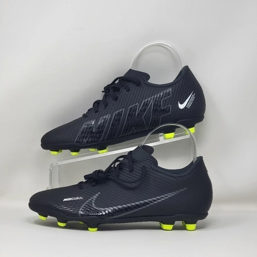 Nike Mercurial Vapor 15 Club FG MG Black Soccer DJ5963-001 Men's Size 5 New